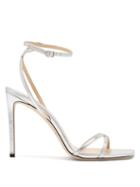 Matchesfashion.com Jimmy Choo - Metz 100 Ankle-strap Metallic Leather Sandals - Womens - Silver