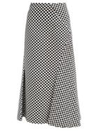 Matchesfashion.com Erdem - Ivetta Checked Bias-cut Cotton-blend Skirt - Womens - Black Multi