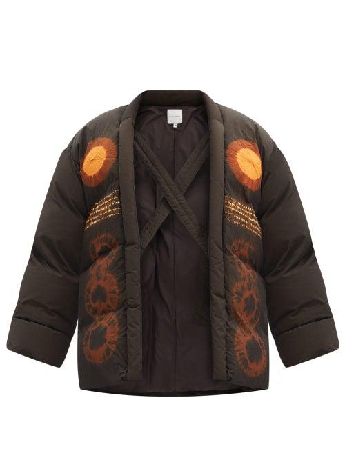 Matchesfashion.com Sasquatchfabrix - Hanten Shibori Quilted Down Jacket - Mens - Dark Brown