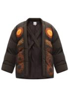 Matchesfashion.com Sasquatchfabrix - Hanten Shibori Quilted Down Jacket - Mens - Dark Brown