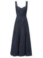 Matchesfashion.com Gabriela Hearst - Virginia Sweetheart-neck Linen-denim Dress - Womens - Denim