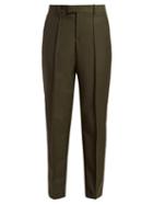 Matchesfashion.com Bottega Veneta - Tapered Crepe Trousers - Womens - Dark Green