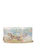 Gucci - 1855 Horsebit-chain Tiger-print Leather Wallet - Womens - White Multi