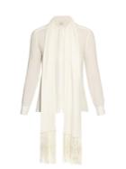 Hillier Bartley Fringed-scarf Silk-crepe Blouse