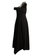 Matchesfashion.com Preen By Thornton Bregazzi - Carol Asymmetric Satin Tulle Dress - Womens - Black
