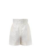 Matchesfashion.com Dolce & Gabbana - Micado Silk Shantung Shorts - Womens - Cream