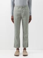 Frescobol Carioca - Oscar Drawstring Linen Chino Trousers - Mens - Green