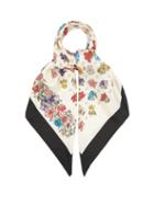 Matchesfashion.com Gucci - Floral And Logo-print Silk-twill Scarf - Womens - Black Multi