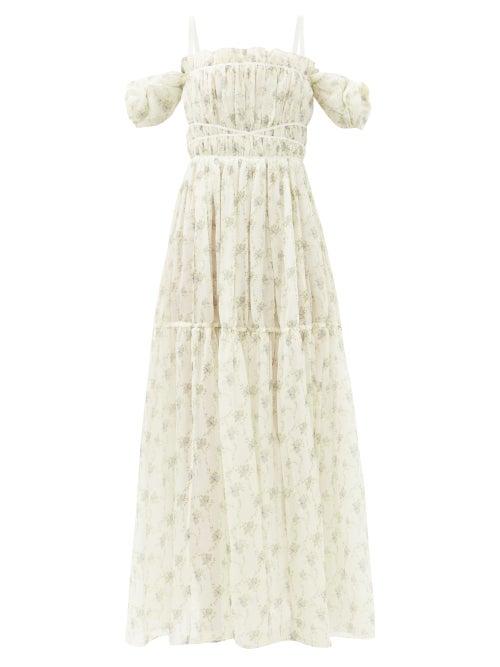 Matchesfashion.com Brock Collection - Ramage Floral-print Silk Gown - Womens - Cream Multi