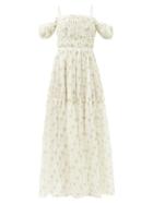 Matchesfashion.com Brock Collection - Ramage Floral-print Silk Gown - Womens - Cream Multi