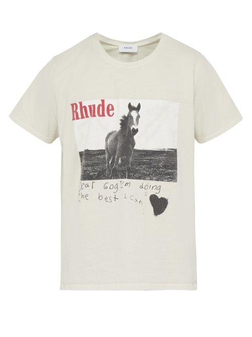 Matchesfashion.com Rhude - Graphic Printed Cotton T Shirt - Mens - White