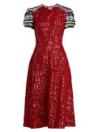Mary Katrantzou Robin Short-sleeved Sequin-embellished Dress