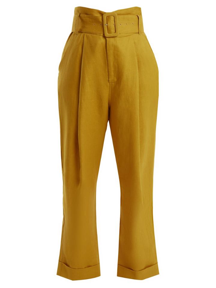 Sea Gemma Belted High-rise Linen Trousers