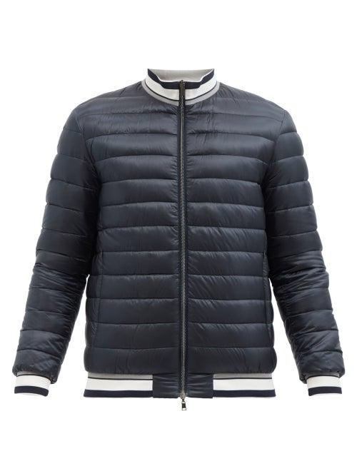 Herno - Reversible Quilted Down Bomber Jacket - Mens - Navy