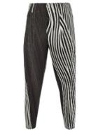 Homme Pliss Issey Miyake - Striped Technical-pleated Knit Trousers - Mens - Black
