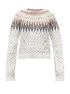 Matchesfashion.com Altuzarra - Parvati Cable Knit Sweater - Womens - Ivory Multi