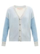 Matchesfashion.com Marni - Colour-block Cashmere Cardigan - Womens - Blue Multi