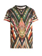 Balmain Inca-print Cotton And Linen-blend T-shirt