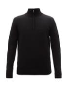 Mens Rtw Paul Smith - Artist Stripe Merino-wool Quarter-zip Sweater - Mens - Black