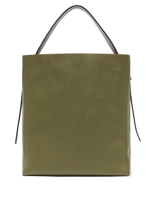 Matchesfashion.com Valextra - Medium Grained Leather Tote Bag - Womens - Khaki