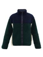 Matchesfashion.com Raey - Colour-block Zipped Fleece Sweatshirt - Mens - Navy Multi