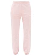 Matchesfashion.com Vetements - Haute Couture Logo-embroidered Jersey Track Pants - Womens - Light Pink