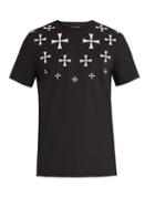 Matchesfashion.com Neil Barrett - Military Star Cotton Blend T Shirt - Mens - Black White
