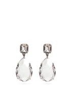 Matchesfashion.com Alexander Mcqueen - Crystal Embellished Pear Drop Earrings - Womens - Crystal