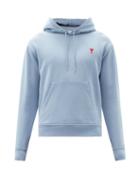 Matchesfashion.com Ami - Logo-embroidered Cotton-jersey Hooded Sweatshirt - Mens - Light Blue
