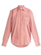 Martine Rose Logo-embroidered Striped Cotton Shirt