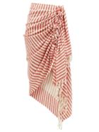 Matchesfashion.com Just Bee Queen - Tulum Striped Organic Cotton Skirt - Womens - Red Stripe