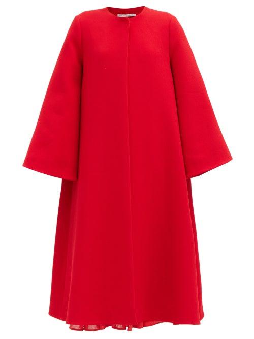 Matchesfashion.com Emilia Wickstead - Alyena Single-breasted Crepe Opera Coat - Womens - Red