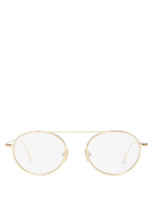 Matchesfashion.com Tom Ford Eyewear - Round Metal Glasses - Mens - Gold