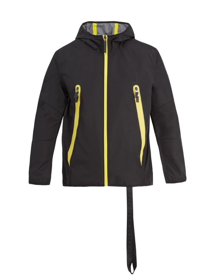 Blackbarrett By Neil Barrett Contrast-zip Shell Hooded Windbreaker Jacket