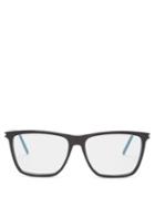 Matchesfashion.com Saint Laurent - Square Frame Acetate Glasses - Womens - Black