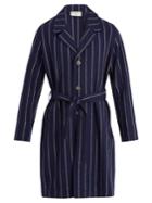 Éditions M.r Notch-lapel Striped Linen-blend Overcoat