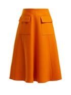 Matchesfashion.com Rochas - Virgin Wool Blend Skirt - Womens - Orange