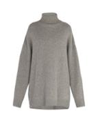 Matchesfashion.com Raey - Displaced Sleeve Roll Neck Wool Sweater - Mens - Grey