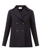 Matchesfashion.com Harris Wharf London - Double-breasted Wool Pea Coat - Womens - Navy