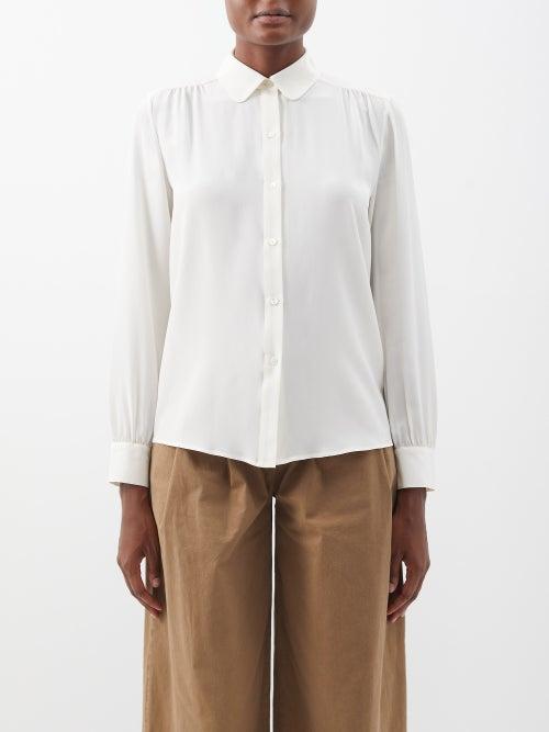 Nili Lotan - Sabrina Silk-crepe Blouse - Womens - Ivory