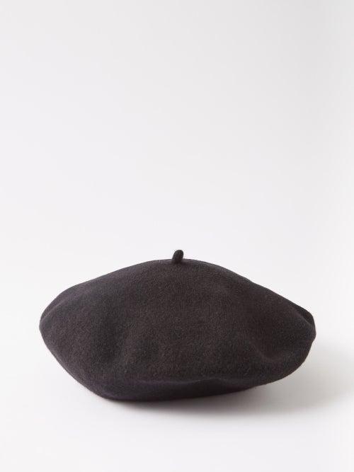 Maison Margiela - Four Stitch Wool-felt Beret - Mens - Black