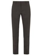 Matchesfashion.com Prada - Mid Rise Slim Leg Wool And Mohair Blend Trousers - Mens - Grey