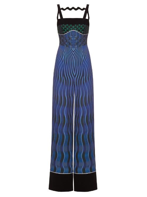 Mary Katrantzou Moss Snuffbox-print Crepe Jumpsuit