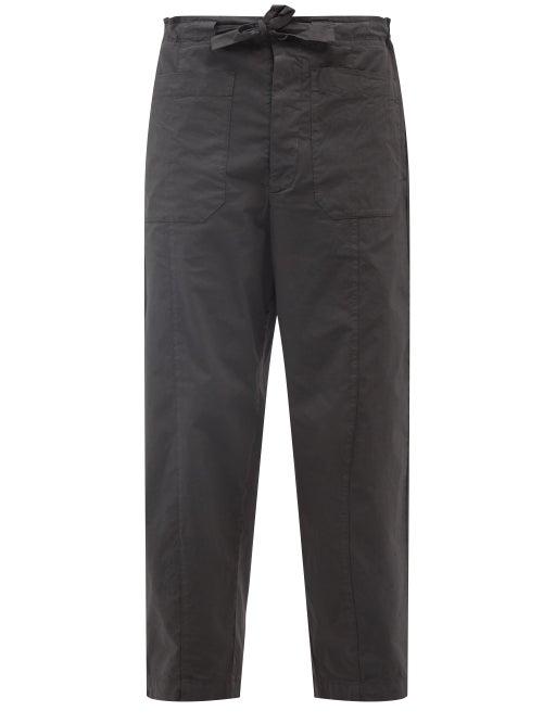 Barena Venezia - Pavion Cropped Cotton-blend Poplin Trousers - Mens - Dark Grey
