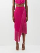 Taller Marmo - Bossa Nova Fringed Crepe Skirt - Womens - Pink