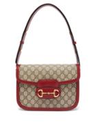 Matchesfashion.com Gucci - 1955 Horsebit Gg Supreme Shoulder Bag - Womens - Red Multi