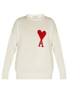 Ami Heart-intarsia Cotton Sweater