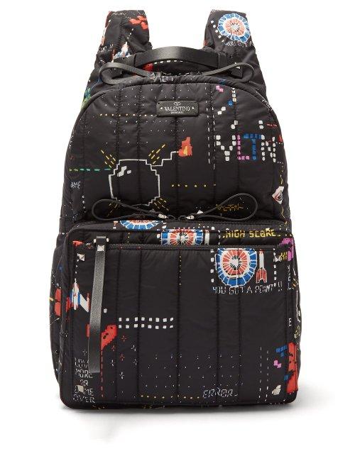 Matchesfashion.com Valentino - Arcade Print Backpack - Mens - Black