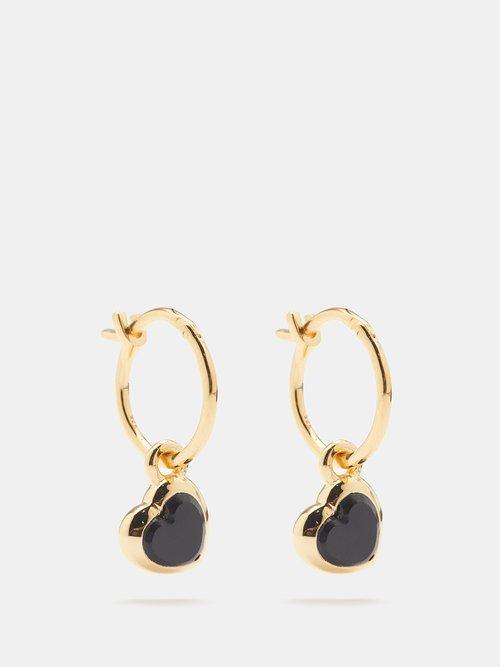 Missoma - Onyx & 18kt Recycled Gold-vermeil Hoop Earrings - Womens - 01bk