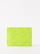 Balenciaga - Cash Logo-print Leather Cardholder - Mens - Yellow